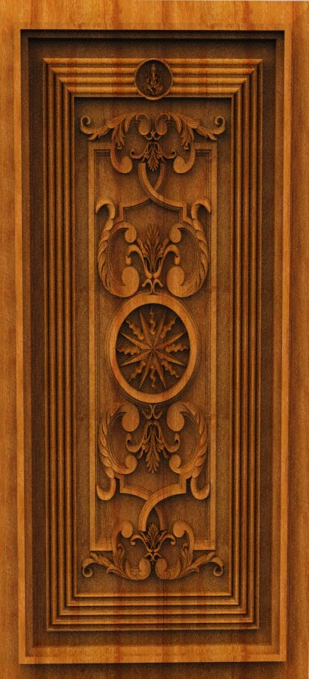 3D DOOR - OAK-27 Divine Carved Relief CNC Design